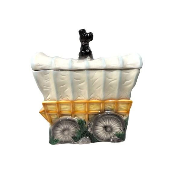 Vintage American Retro Collectible Cookie Jar Chuck Wagon w/ Dog Country Western - Picture 2 of 10
